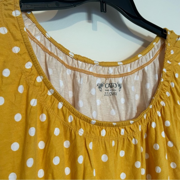 [🔆3 FOR $30🔆] Cato Yellow Polka Dot Scoop Neck Shirt 2X - Picture 3 of 6
